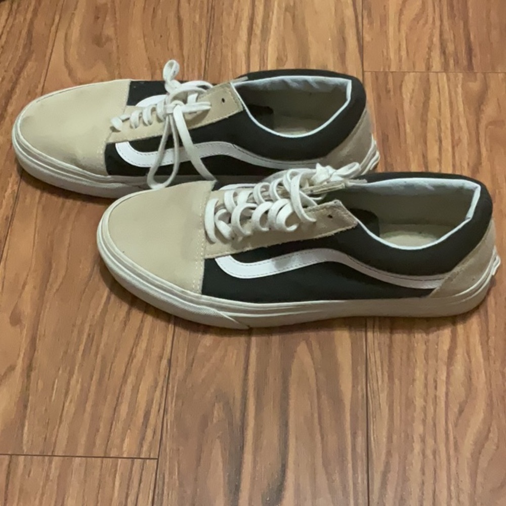 Vans beige and black sneakers